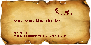 Kecskeméthy Anikó névjegykártya
